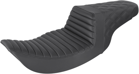 Step-Up Seat - Front Tuck-n-Roll/Rear Lattice Stitch - Black