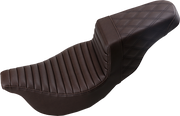 Step-Up Seat - Front Tuck-n-Roll/Rear Lattice Stitch - Brown - FL '08-'24