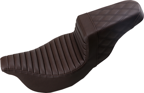 Step-Up Seat - Front Tuck-n-Roll/Rear Lattice Stitch - Brown - FL &