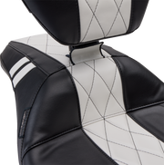 Outcast GT Seat - Full-Length - With Backrest - Black Double Diamond w/ White Inlay - FL '08-'23