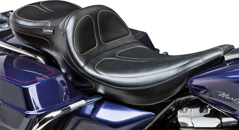 Maverick Daddy Long Legs Seat - Black - Stitched - FLHR &