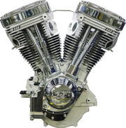 V124 Long Block Engine - Chrome/Natural - Big Twin | Custom Chasis w/Alternator-Style Primary