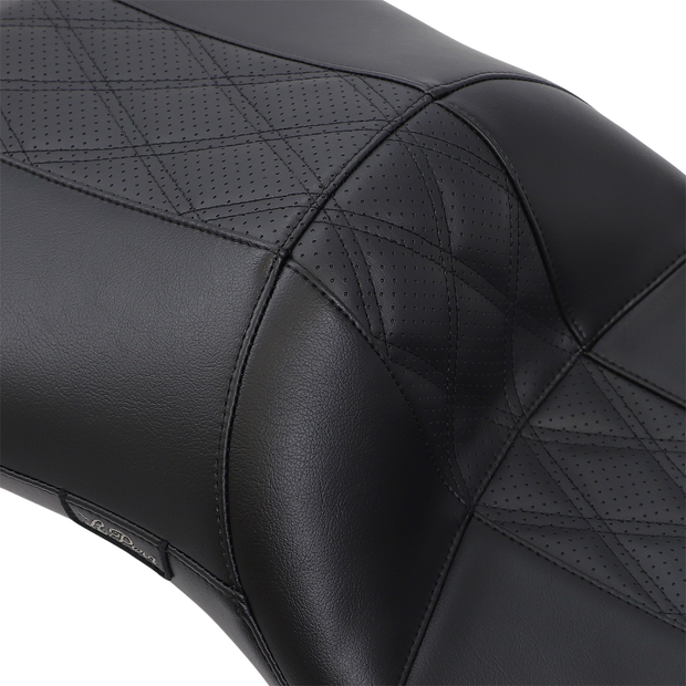 Maverick Daddy Long Legs Seat - Black w/ Black HR Inlay - Double Diamond - FL &