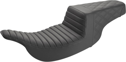 Step-Up Seat - Front Tuck-n-Roll/Rear Lattice Stitch - Black