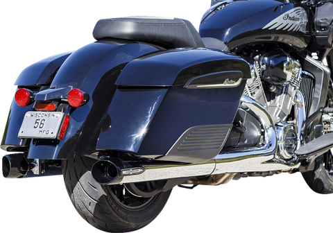 4" Broadhead Slip-On Mufflers - Slash Cut - Chrome