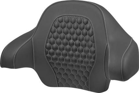 Tour Pack Backrest Pad - Honeycomb - Silver Stitching - FLH/FLT &