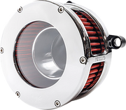 BA Air Cleaner Kit - Chrome/Clear with Red Filter - M8
