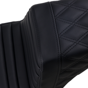 Step-Up Seat - Front Tuck-n-Roll/Rear Lattice Stitch - Black