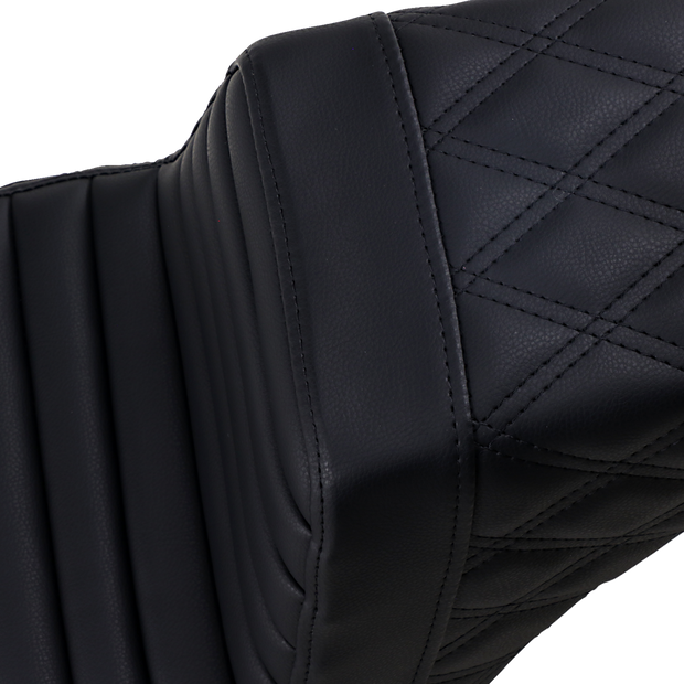 Step-Up Seat - Front Tuck-n-Roll/Rear Lattice Stitch - Black