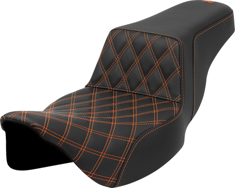 Step-Up Seat - Front Lattice Stitch - Orange Stitch - Extended Reach - FLH/FLT &