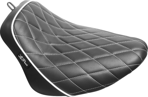 Bare Bones Solo Seat - Diamond Stitch w/ White Stitching/Piping - Black - FLSL/FXBB &