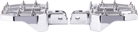 Mini Aggressor Floorboards - Chrome - Front