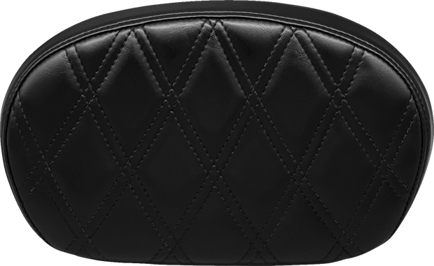 Sissy Bar Pad - Medium - Double Diamond - Shiny Black