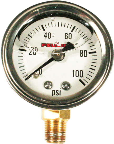 Liquid Filled Oil Pressure Gauge - 1.5" Dial - 1/8" NPT Bottom Port - White Face
