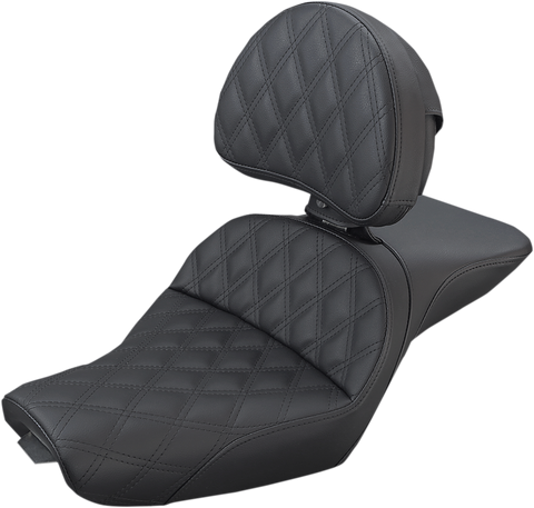 Explorer Seat - With Backrest - Lattice Stitched - Black - XL &