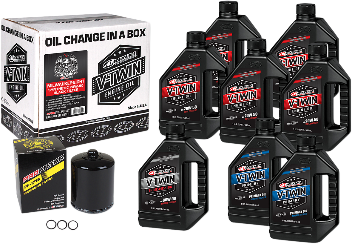 M8 Synthetic 20W-50 Oil Change Kit - Black Filter