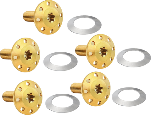 Bolt Kit - Holeshot/Front/Floating/Brake Rotor - Spoke Mount - Gold - 5 Pack