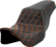 Step-Up Seat - Front Lattice Stitch - Orange Stitch - FLH/FLT '08-'23