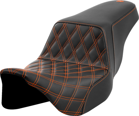 Step-Up Seat - Front Lattice Stitch - Orange Stitch - FLH/FLT &