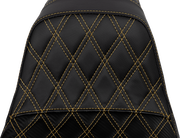 Pro Series SDC Performance Seat - Carbon Fiber/Lumbar Gripper - Gold Stitch - Dyna '06-'17