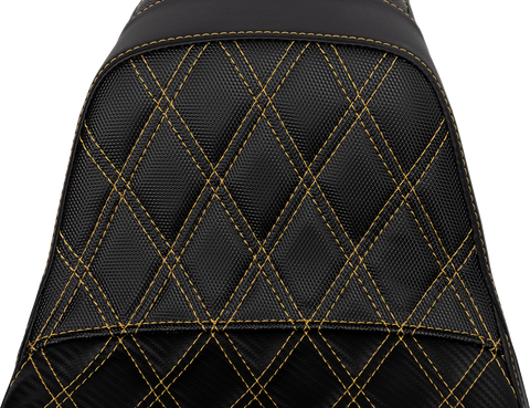 Pro Series SDC Performance Seat - Carbon Fiber/Lumbar Gripper - Gold Stitch - Dyna &