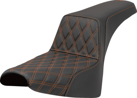 Step-Up Seat - Front Lattice Stitch - Orange Stitch - FXST/FXBB &
