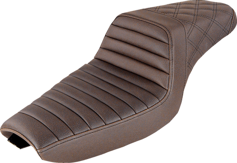 Step-Up Seat - Front Tuck-n-Roll/Rear Lattice Stitch - Brown