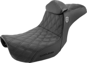 Pro Series SDC Performance Seat - w/ Backrest - Lattice Stitch/Lumbar Gripper - FLD/FXD '06-'17