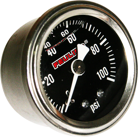 Liquid Filled Oil Pressure Gauge - 1.5" Dial - 1/8" Back Port - Black Face