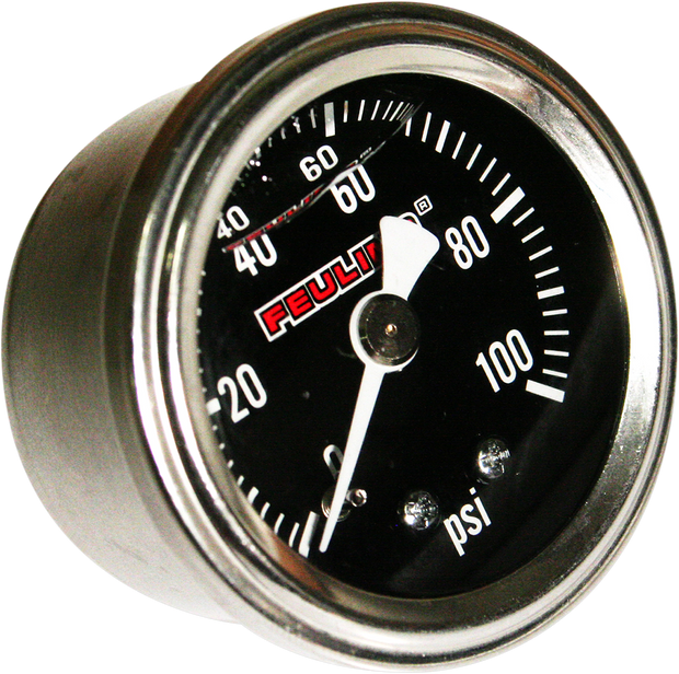 Liquid Filled Oil Pressure Gauge - 1.5" Dial - 1/8" Back Port - Black Face