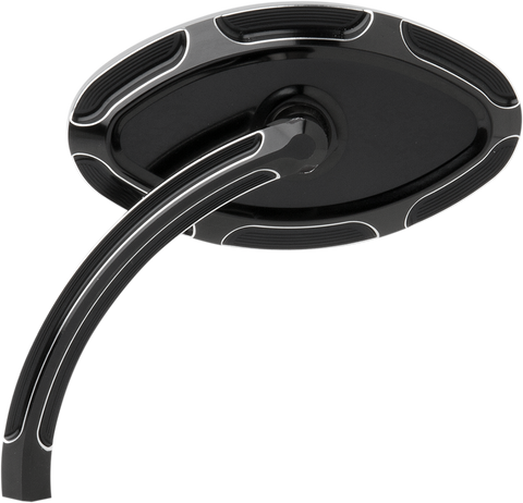Mirror - Beveled - Side View - Short - Cat Eye - Black - Left
