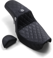 Pro Series SDC Performance Seat - w/ Backrest - Lattice Stitch/Lumbar Gripper - FLD/FXD '06-'17