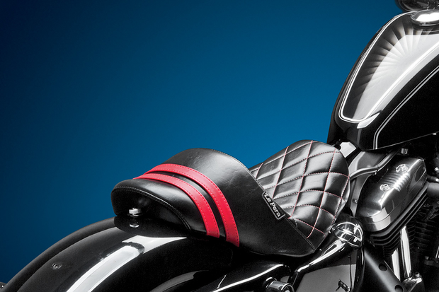 Stubs Spoiler Seat - Diamond - Black w/ Red Stripes - XL &