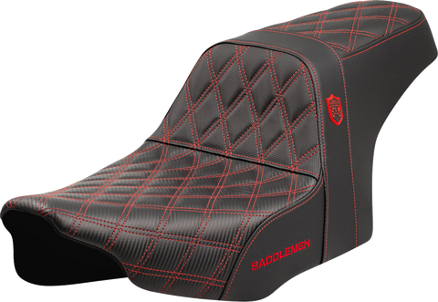 Pro Series SDC Performance Seat - Red Stitching - w/o Backrest - FLT/FLH &