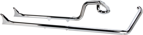 True Duals Exhaust System with Fishtail Mufflers Â— without Baffles