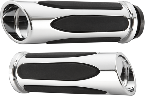 Deep Cut Comfort Series Grips - TBW - Chrome
