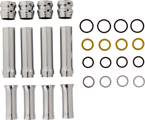 Pushrod Tube Cover Kit - 10 Gauge® - Chrome - M8