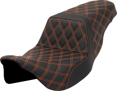 Step-Up Seat - Lattice Stitch - Orange Stitch - FLH/FLT &