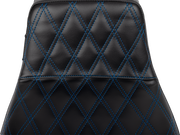 Tailwhip Daddy Long Legs Seat - Blue Double Diamond Stitch - FLH/FLT '23-'24
