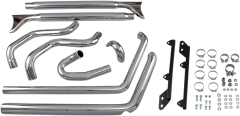 True Duals Exhaust System with Fishtail Mufflers Â— without Baffles