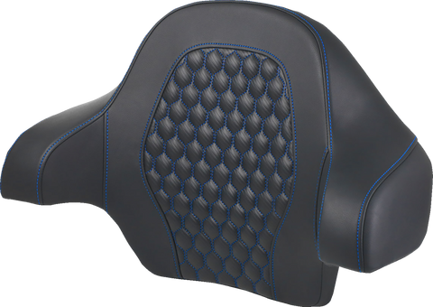 Tour Pack Backrest Pad - Honeycomb - Blue Stitching - FL &