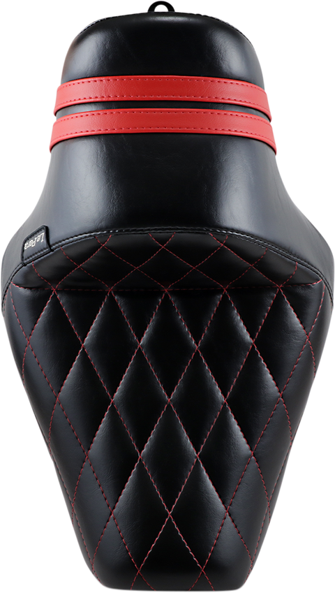 Stubs Spoiler Seat - Diamond - Black w/ Red Stripes - XL &