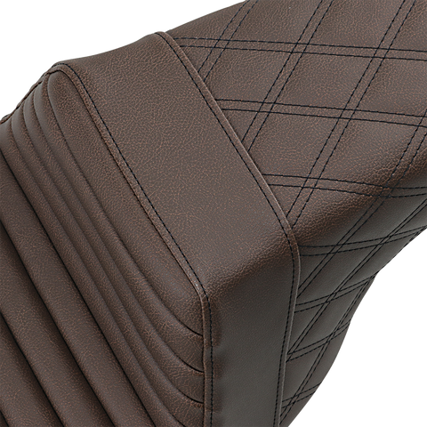 Step-Up Seat - Front Tuck-n-Roll/Rear Lattice Stitch - Brown