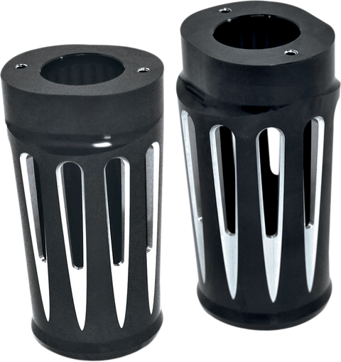 Fork Boot Covers - Black Anodized - Deep Cut - FLHTD