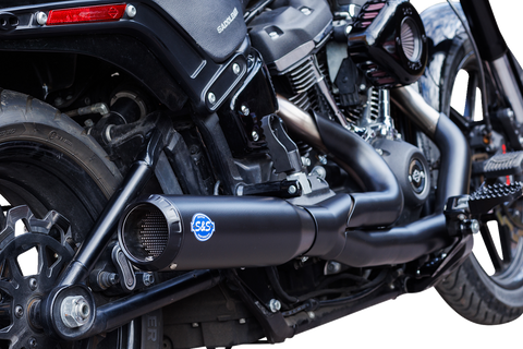2-into-1 Qualifier Exhaust System - 50-State - Black - Softail
