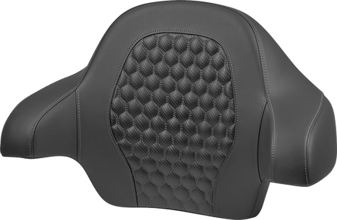 Tour Pack Backrest Pad - Honeycomb - Gray Stitching - FLH/FLT &