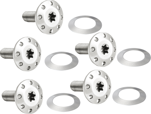 Bolt Kit - Holeshot/Front/Floating/Brake Rotor - Spoke Mount - Polished - 5 Pack