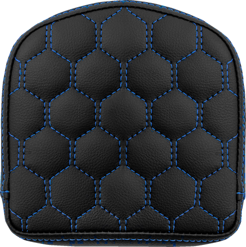 RoadSofa™ Sissy Bar Pad - Honeycomb - Blue Stitching