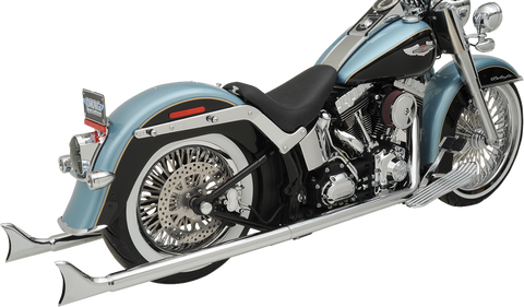 True Duals Exhaust System with Fishtail Mufflers Â— without Baffles
