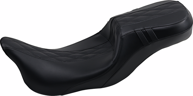 Outcast Daddy Long Legs Seat - 2-Up - w/o Backrest - Black w/Black Double Diamond Inlay - FL &